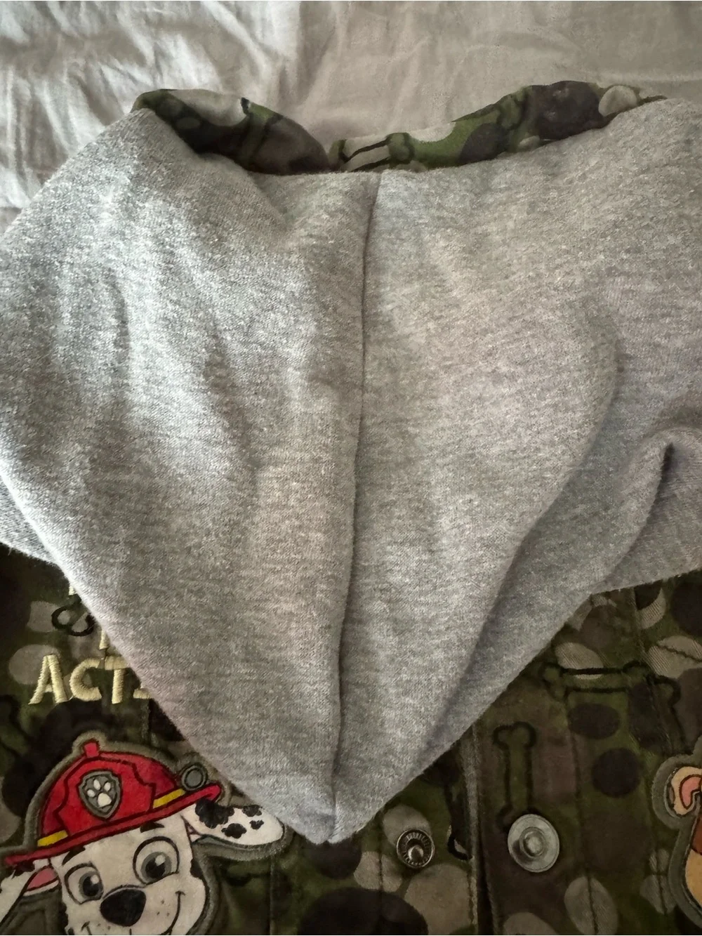 Nickelodeon PAWPATROL Camo Jacket with Gray Hood and Sleeves
